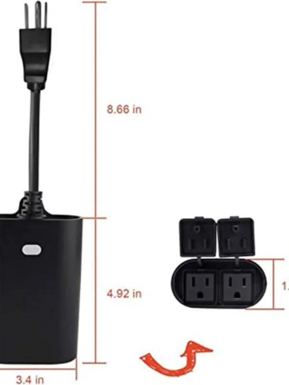 Dual Smart Outlet, Outdoor Zwave Smart Plug, Waterproof Dual On/Off Socket
